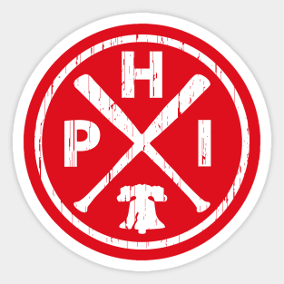 PHI PHILLY Baseball Bat Badge Outdoor Philadelphia Fan Sticker